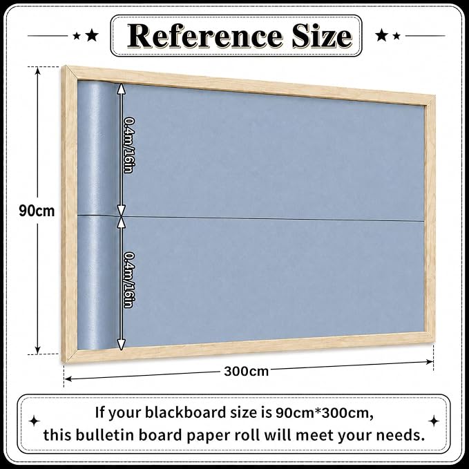 Cottage Blue Bulletin Board Roll Non-Woven Fabric Poster 16in X 20ft | Back to