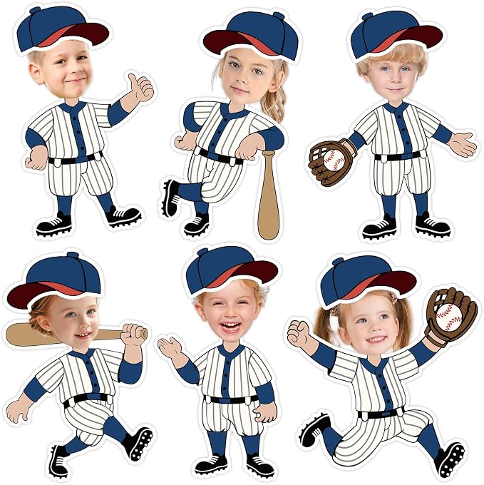 54Pcs Baseball Cutouts Bulletin Boards Decorations, Cartoon Baseball Player DIY