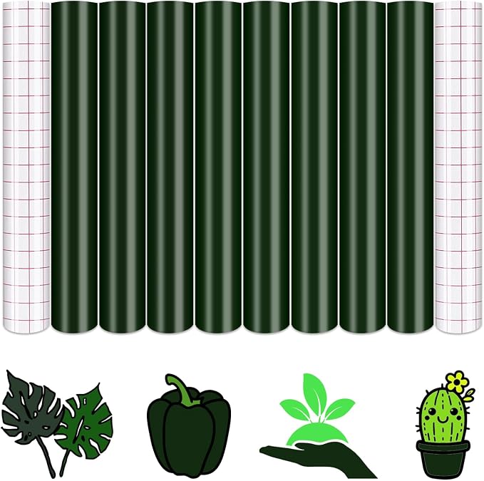 Tintnut Green Permanent Vinyl Permanent Adhesive Vinyl 8 Sheets 12''x10'' |