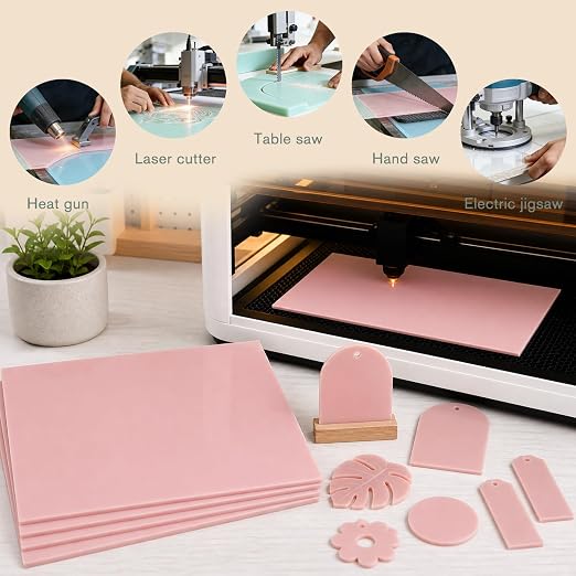 Macaron Pastel Cast Acrylic Sheets 12x12 1/8" | Dual finish matte & glossy cast