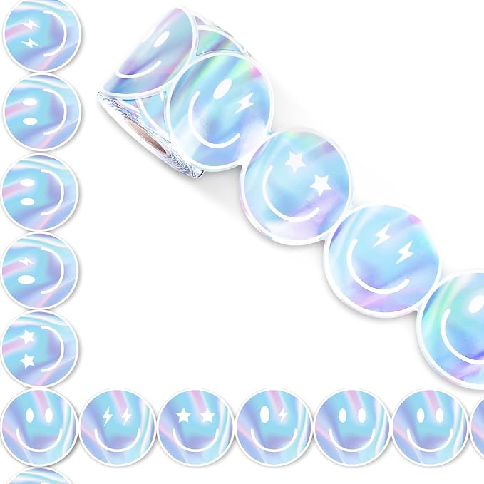 FYSUIMU 65.6 Ft Iridescent Happy Face Bulletin Board Border Back to School