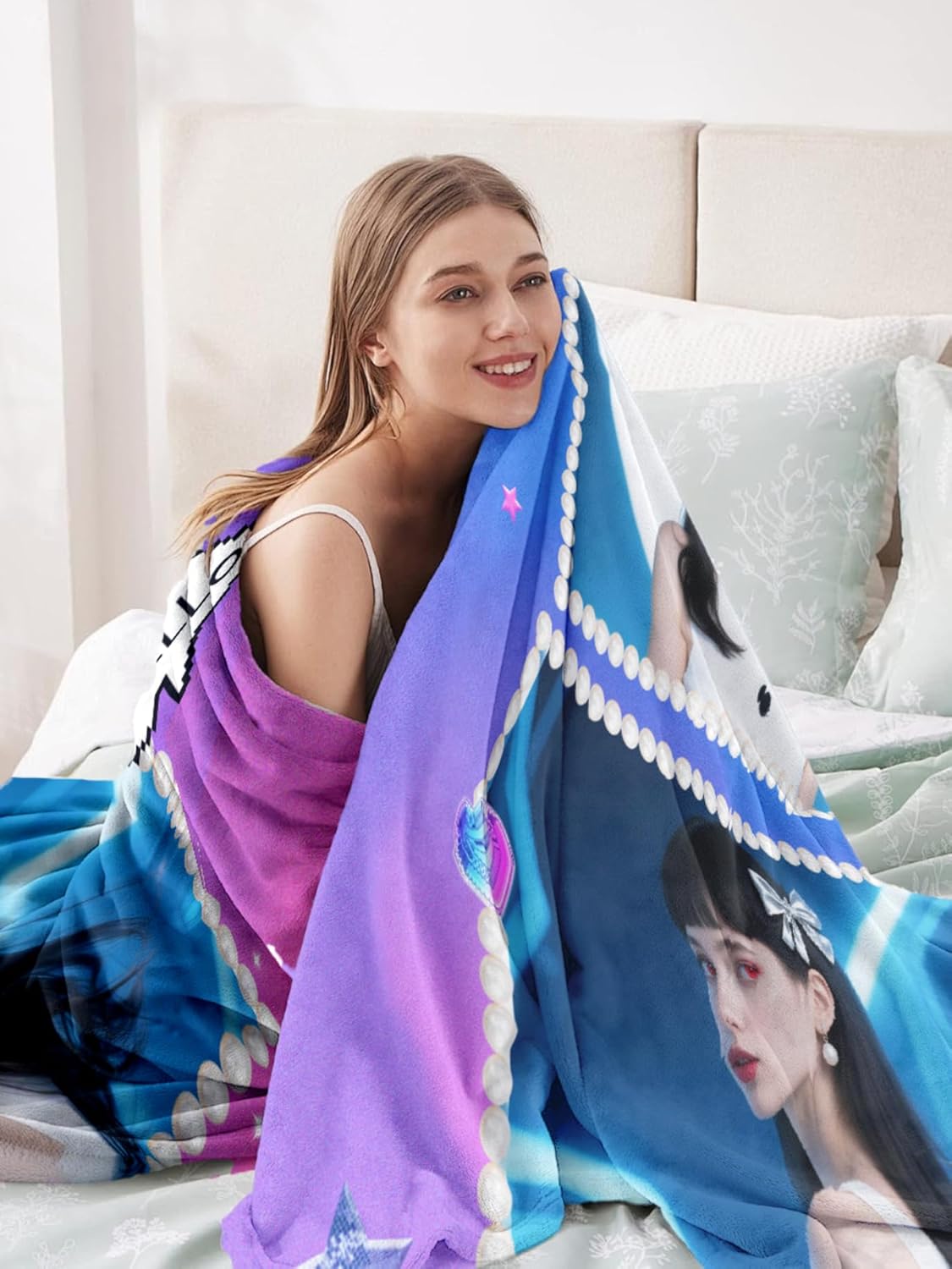 Personalized Blanket with Photos Text Custom Blanket Thows with Picture Customizable Flannel Blankets for Birthday Gift Valentines Day Gifts, 60 * 80in