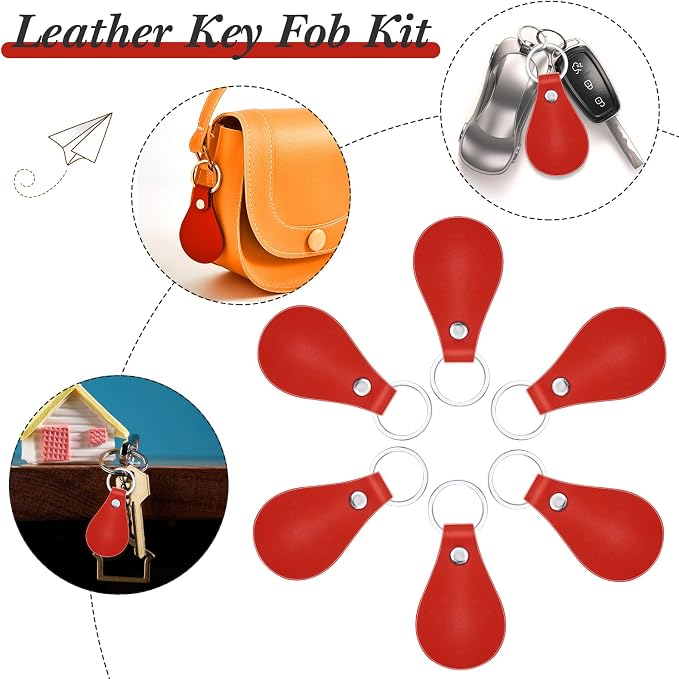 Taiyin 30 Pcs Leather Key Fob Kit