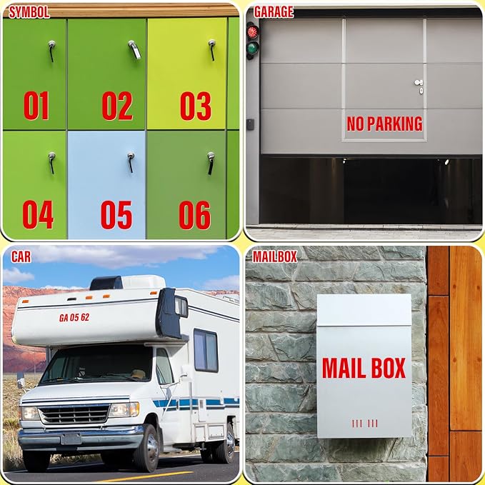 Letter Stickers, Mailbox Numbers, 4 Inch Waterproof Vinyl Alphabet | 4 Inch Red