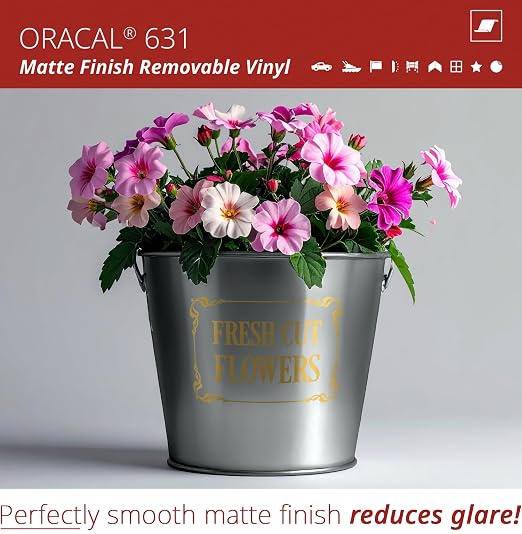 ORACAL 631 Matte Gold Vinyl Durable Roll Easy to Weed Permanent Adhesive Craft