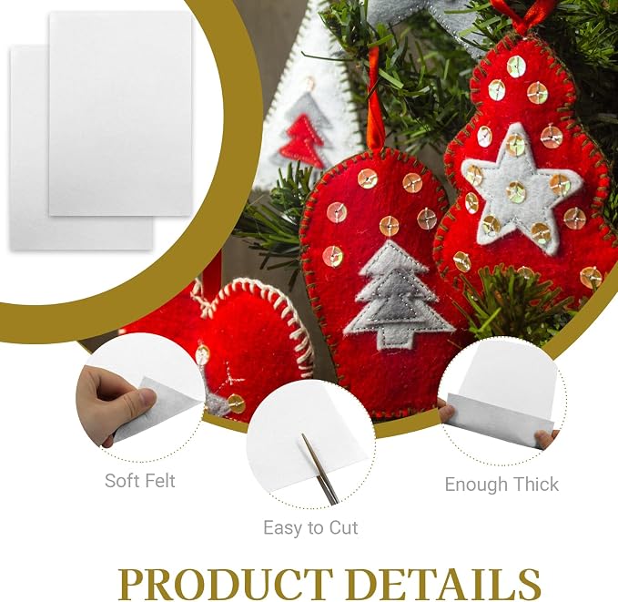 12 Pcs Felt Sheets, 7x11 Inch Stiff Felt