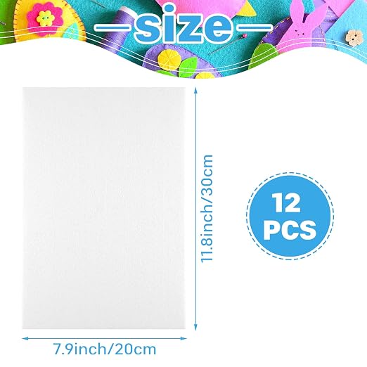 Morcheiong 12 Pcs Self Adhesive Felt Sheet Soft Felt Sheets