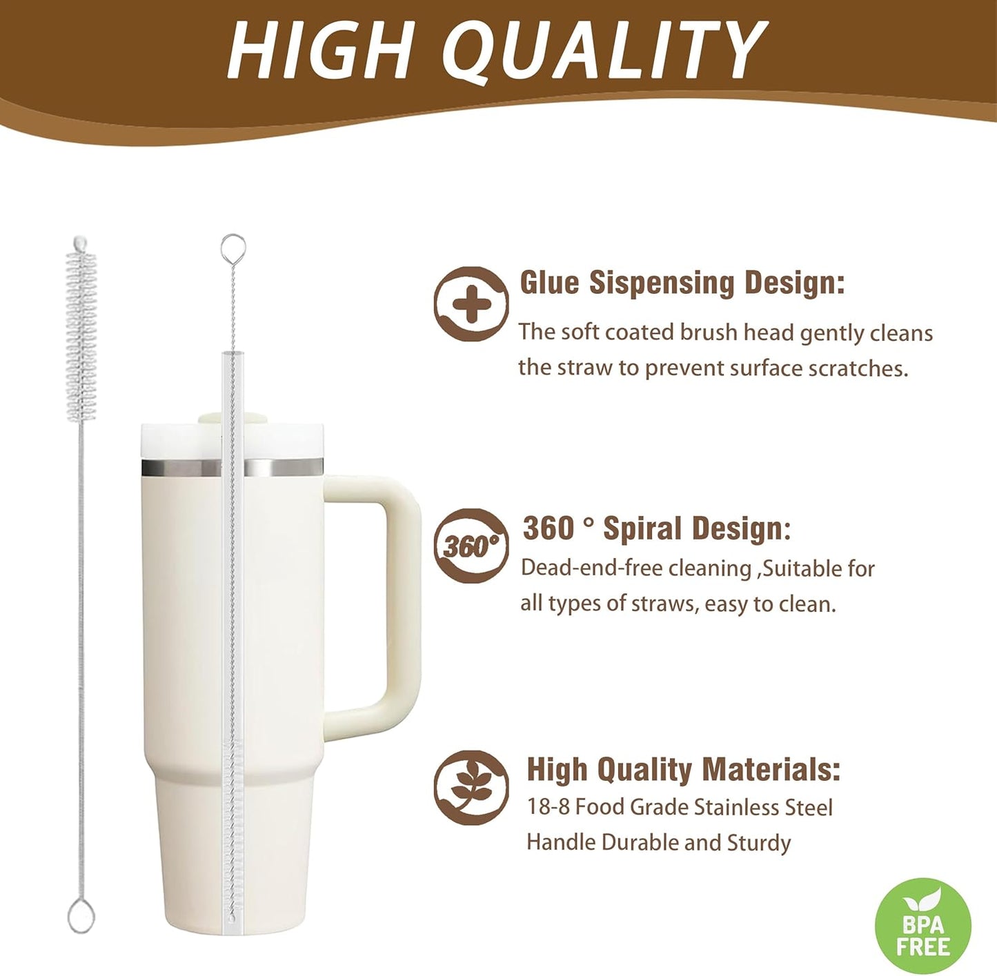 Straw Cleaner for Baby Bottles,Stanley Straw Cleaner Brush for 20/30/40oz Stanley Mugs,Straw Cleaner Brush with Bushy Bristles,Straw Brush Cleaner for Various Straws and Hummingbird Feeders(3 Pack).