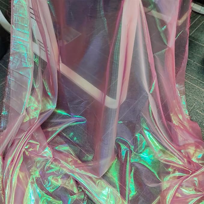 Wine-Red 11 Yard Long 59-Inch Wide Iridescent Organza Fabric
