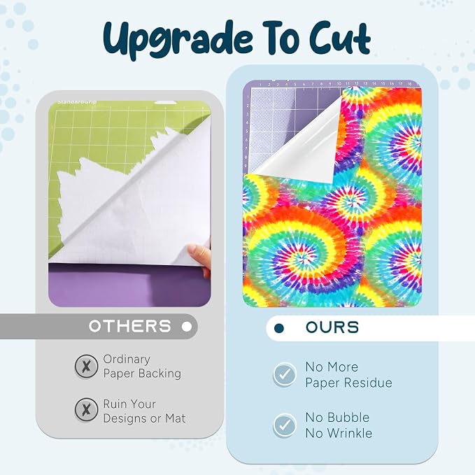 Tintnut Swirl Tie Dye Permanent Vinyl 12 Sheets 12"x10" Adhesive Vinyl |