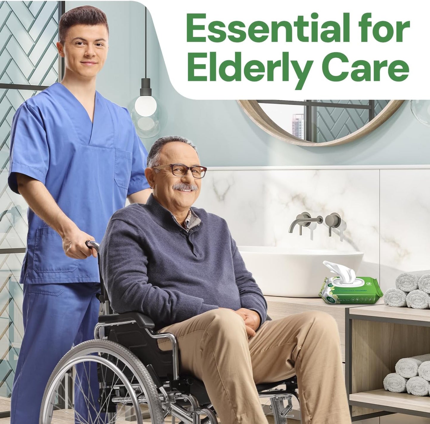 Adult Wipes Extra Large Scented - Skin-Friendly Incontinence Wet Wipes for Adults & Elderly No-Rinse Disposable Washcloths - 8x13" 4 Packs of 60 (240 Wipes)