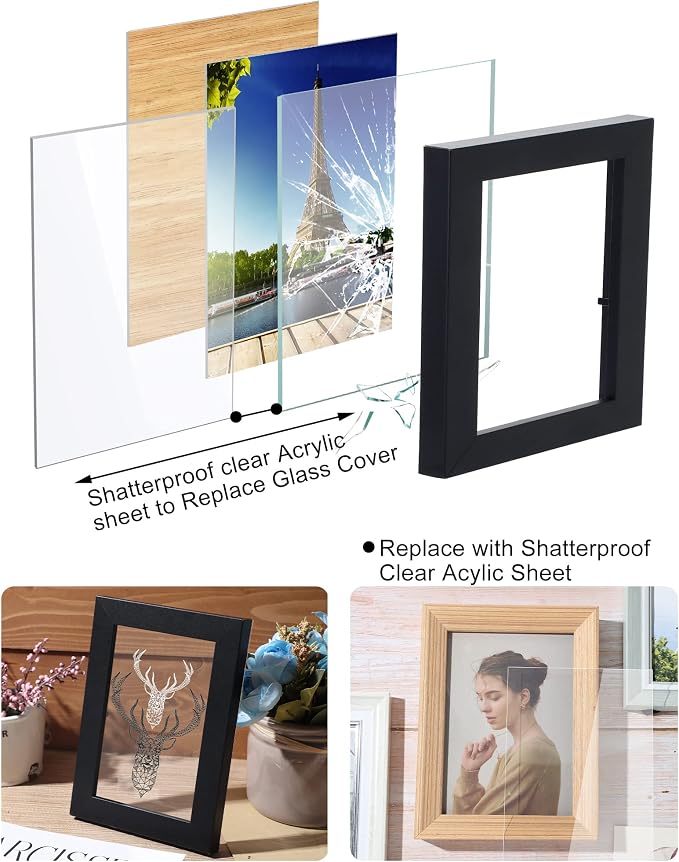 Youyole 50 Pcs 5x7 Inch Clear Acrylic Sheets 1mm/0.04" Thick Blank Panel