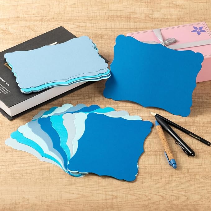 50 Pack Blank Kraft Greeting Cards, 5 Colors, 5x7IN | Thick Cardstock Paper