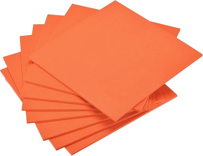 uxcell Orange EVA Foam Sheets 10 x 10 Inch 5mm Thickness