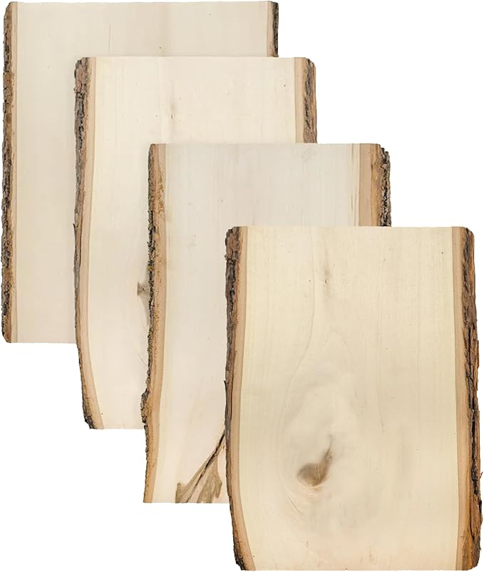 Foggy Bottom Woodworks Rustic Live Edge Basswood Planks, 0.69 X 7 to 9 X 11