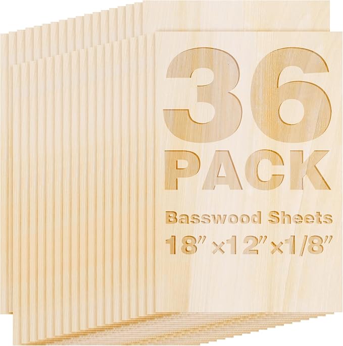 Basswood Sheets 18"x12"x1/8", 3mm Basswood