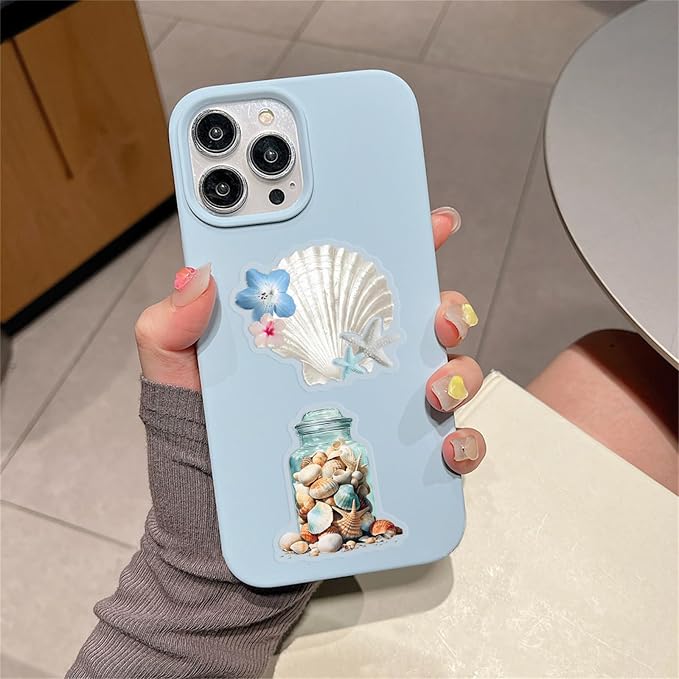 60PCS Cartoon Conch Stickers Funny Sea Shell Stickers