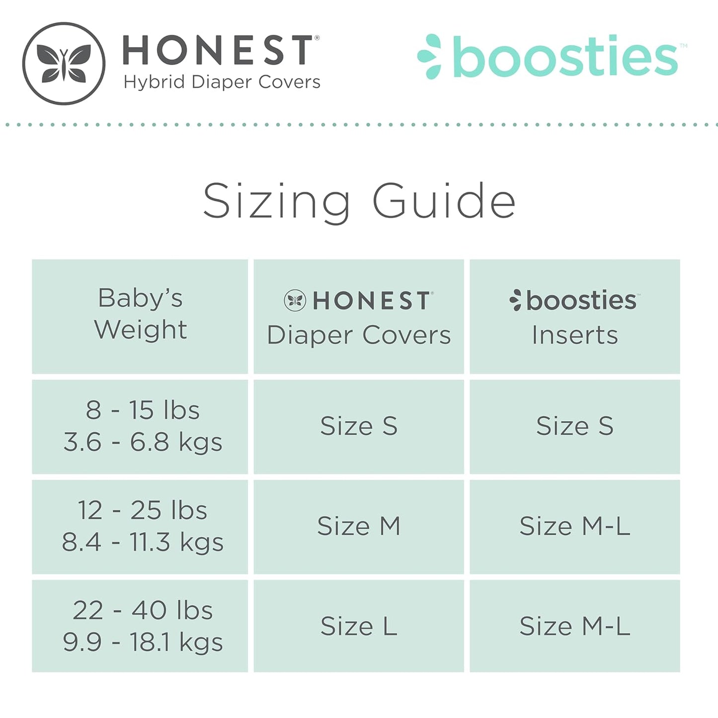 Honest Hybrid Cloth Diaper Covers with Pocket-Sling, Large (22-40 lbs), Stops Nighttime Leaks, Use with Boosties Disposable Diaper Pad or Reusable Insert, 3 Pack of Cotton Muslin Covers