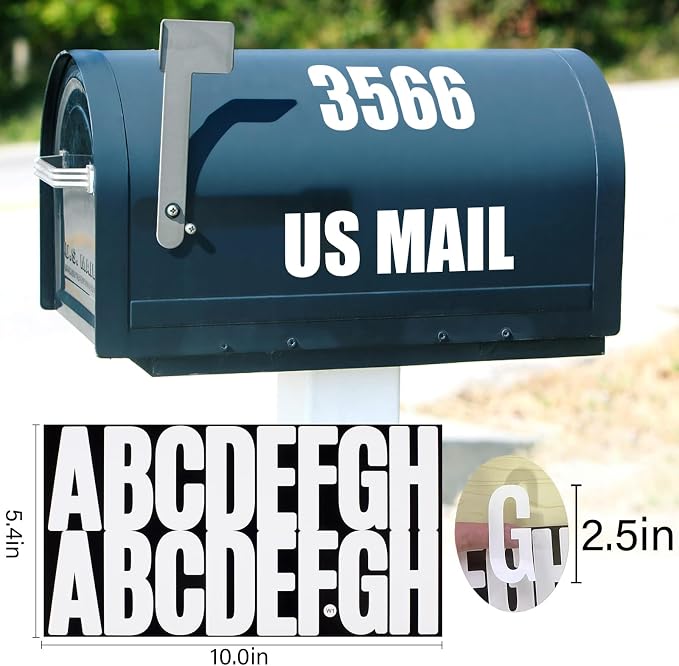 400 Pcs 24 Sheets Letter Stickers, Self Adhesive Waterproof 2.5 Inch Mailbox