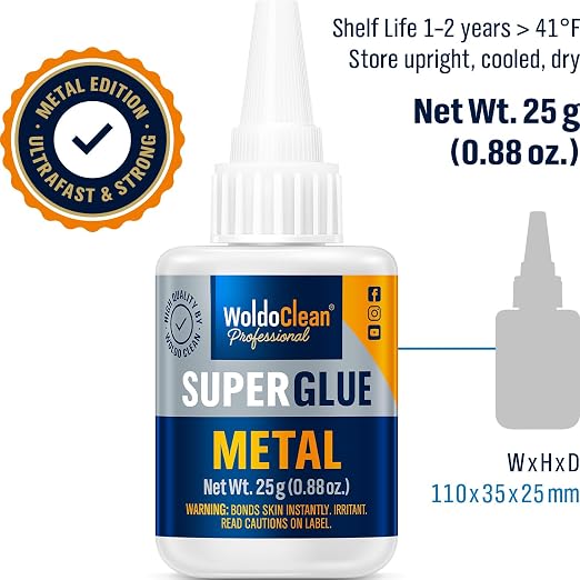 WoldoClean Metal Super Glue 25g Extra Strong Adhesive