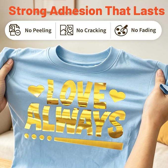 TECKWRAP Heat Transfer Vinyl for T-Shirts, Metallic Gold | Easy Weed HTV Vinyl