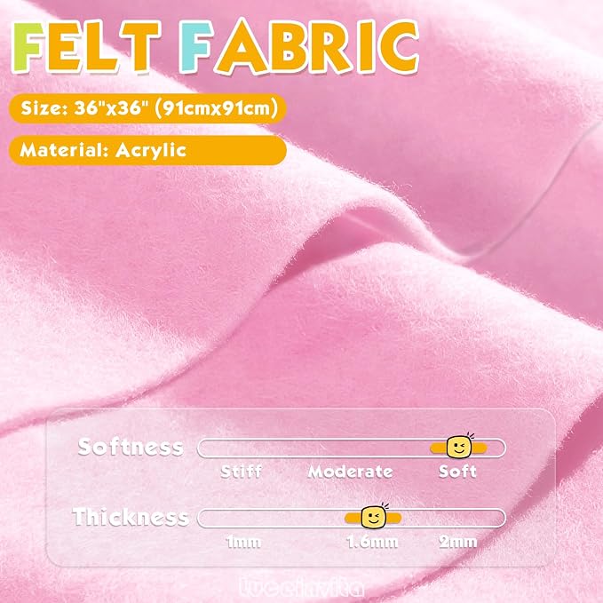 Soft Pink 36" X 36" Felt Fabric Sheet