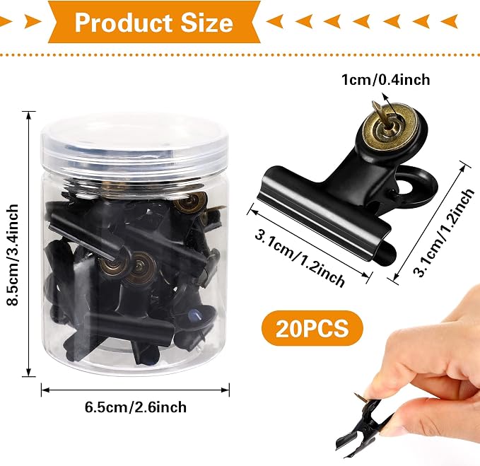 SANNIX 20 Pcs Metal Push Pin Clips 31mm