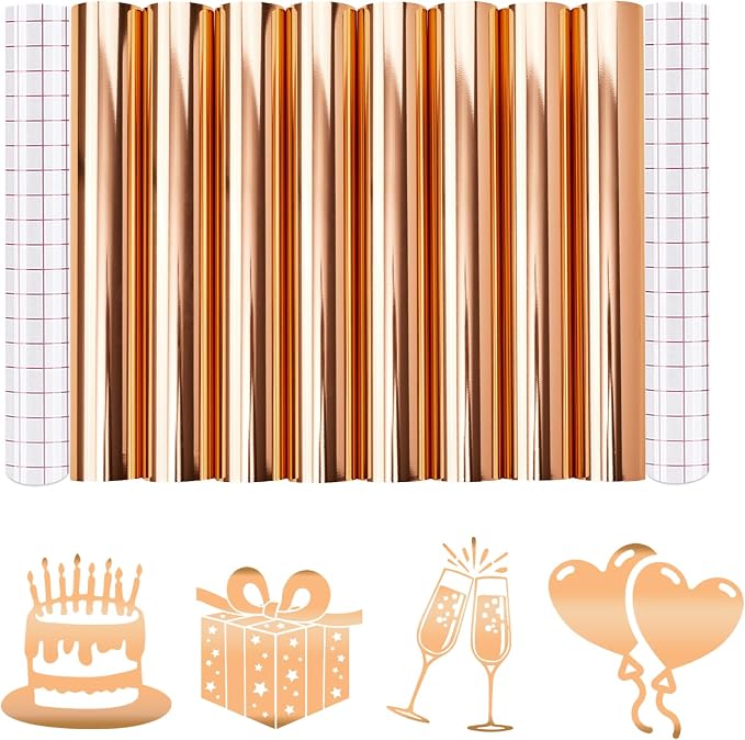 Tintnut Holographic Permanent Vinyl 8 Pcs 12x12in Orange Adhesive Vinyl | Solid