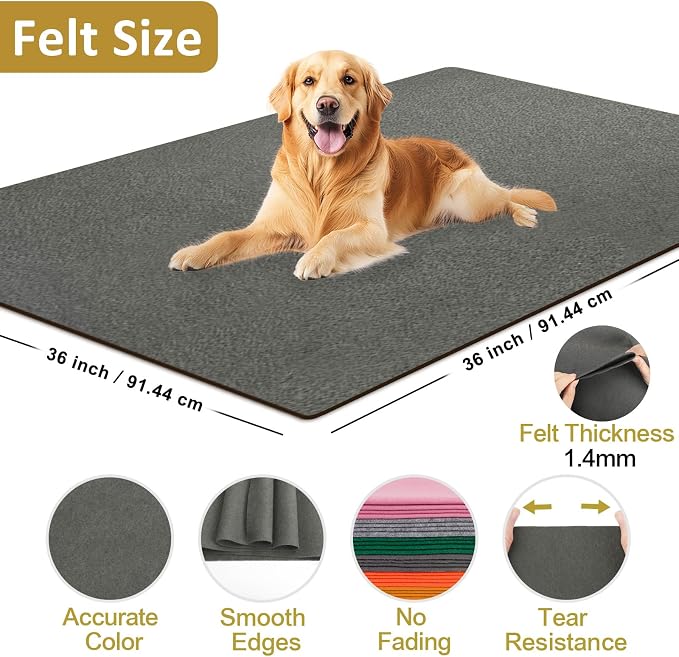 Dark Gray Fabric Sheet 36" X 36", 1.4mm Thick Large Soft Durable Flexible Craft