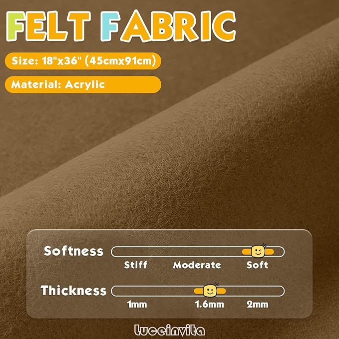 Friar Brown 18" X 36" Felt Fabric Sheet