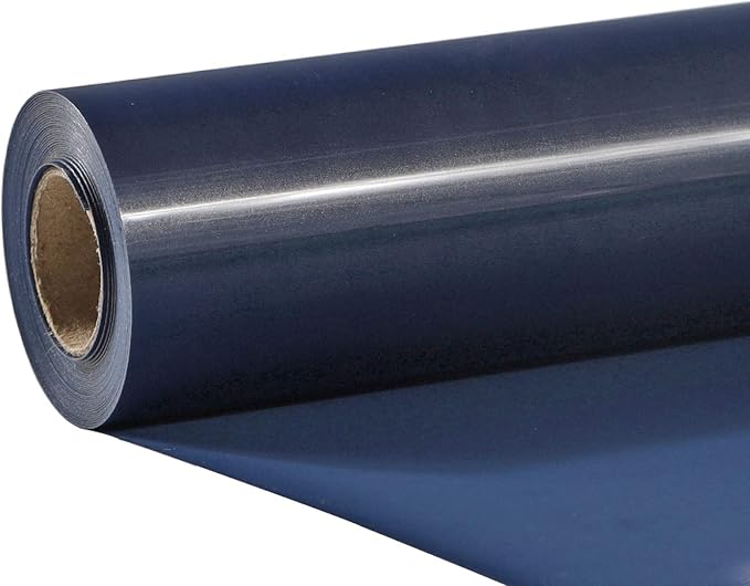 TUMIYA Navy Blue Heat Transfer Vinyl HTV Rolls, Glossy Adhesive HTV Vinyl