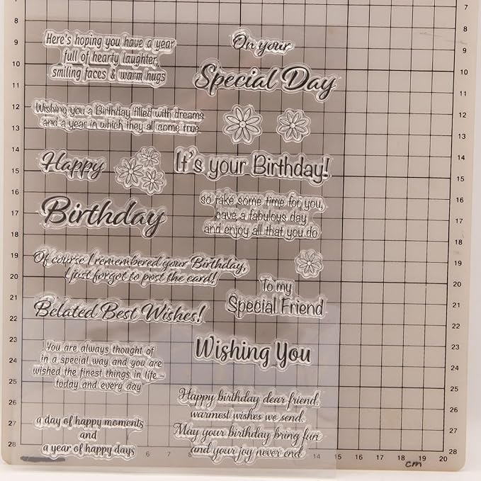Special Day Blessing Words Clear Stamps Silicone Stamp Cards