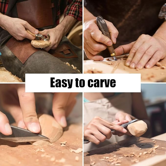 SHUESS 4 PCS Basswood Carving Blocks 4 X 4 X 2 inch Basswood