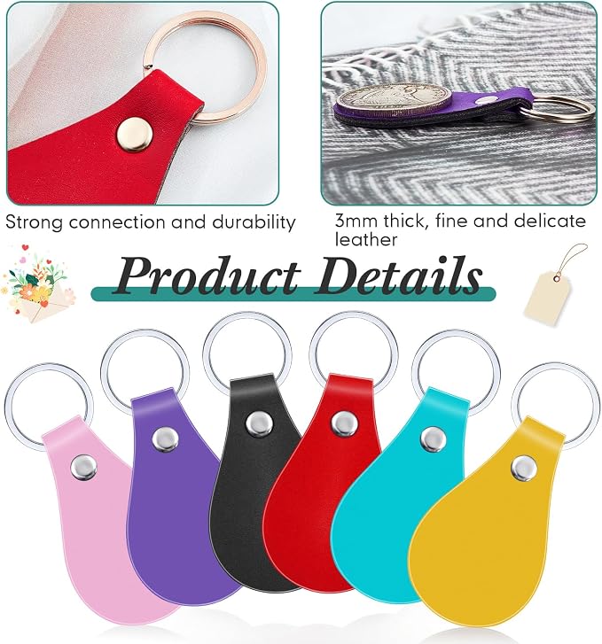 Taiyin 30 Pcs Leather Key Fob Kit