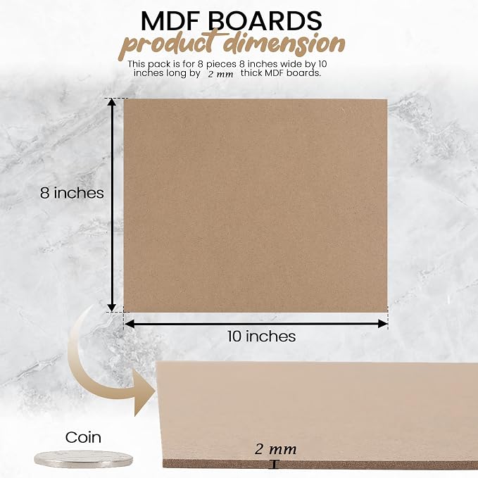 CalPalmy 8” x 10” MDF Boards - 2mm Thick Boards