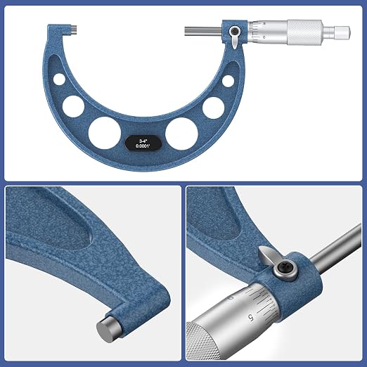 HDLNKAK Outside Micrometer Set, 0-4" Machinist Micrometer, 0.0001" Graduation
