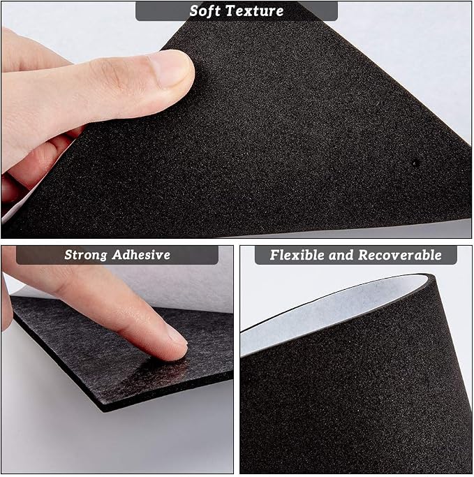 BENECREAT 10PCS 3mm Thick Self-Adhesive Foam Sheet 8.3x11.8" Insulation Foam