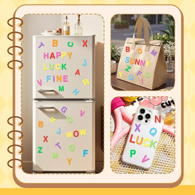 1312Pcs Foam Letter Stickers for Crafts 8Colors Self Adhesive Foam Stickers EVA