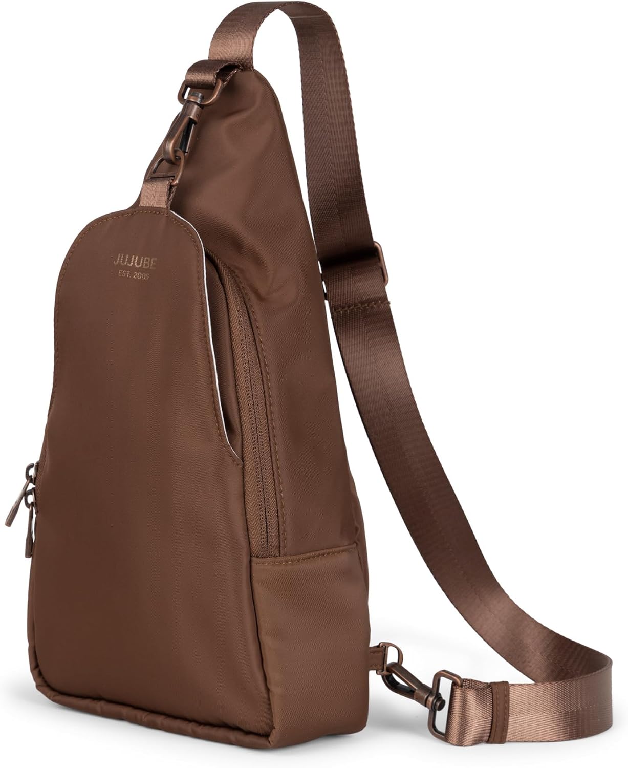 JuJuBe Crossbody Sling Bag Purse, Small Crossbody Bags for Women, Chest Daypack or Diaper Bag for Travel with Multiple Pockets, Adjustable Straps, Lightweight, Water Repellent Exterior, Espresso