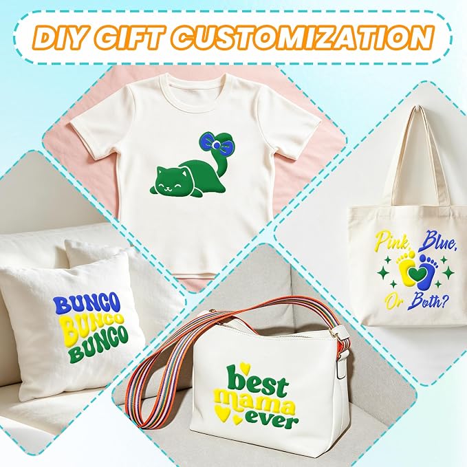 Puff Heat Transfer Vinyl, 12in X 5ft Iron on