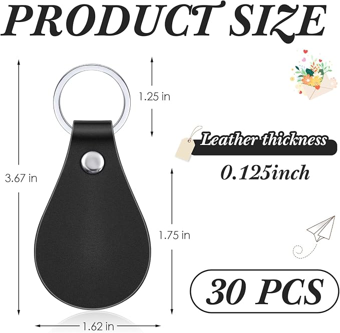 Taiyin 30 Pcs Leather Key Fob Kit