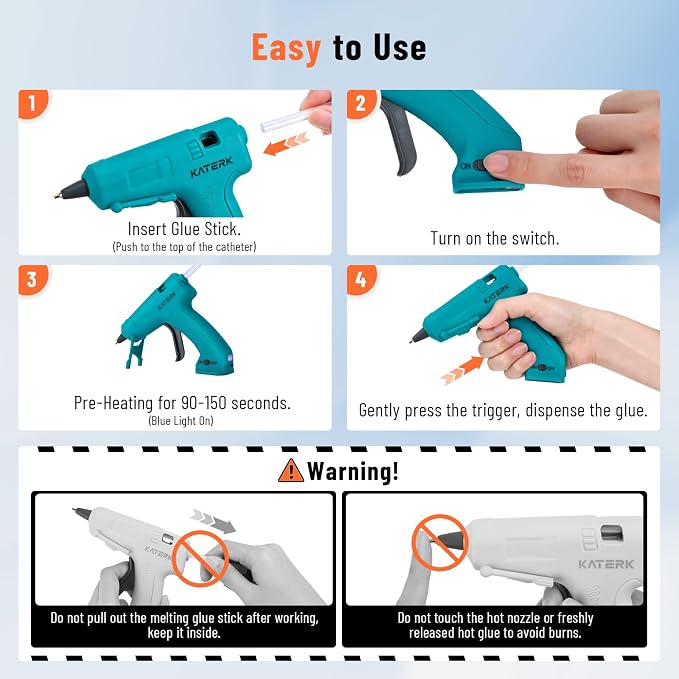 Katerk 3.7V Cordless Hot Glue Gun Kit