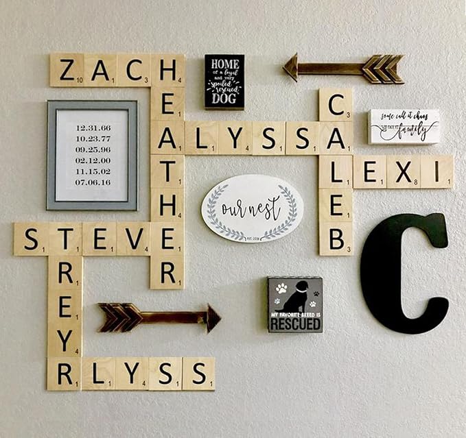 ilauke Wood Squares 4x4 Inch, Laser Cutting, Wood Burning, Scrabble Tiles