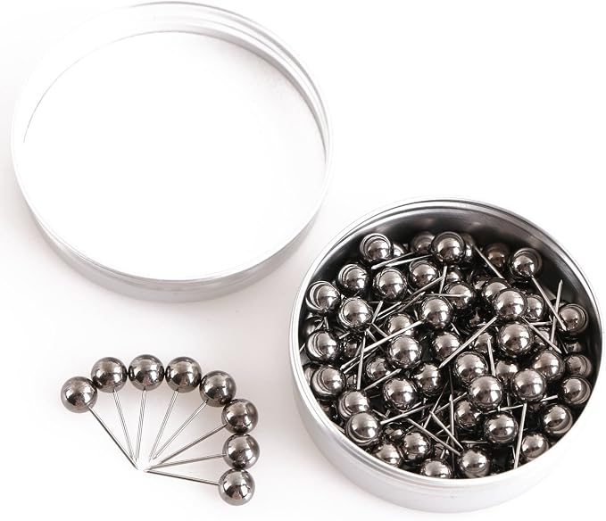 Tupalizy 100PCS 1/4 Inch Small Round Head Map Tacks Pins