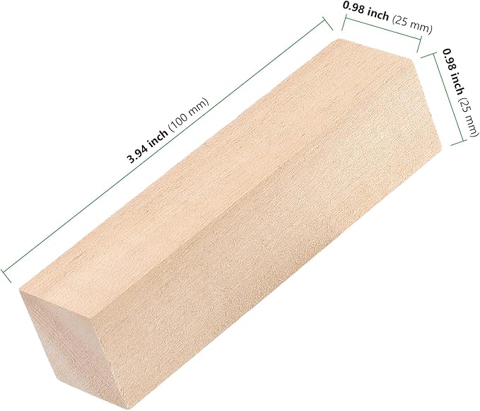 HAKZEON 30 Pack 4 x 1 x 1 Inch Basswood Carving Blocks, Unfinished Wooden Cubes
