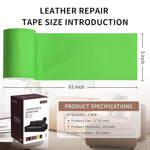 Leather Repair Patch Tape, Car Seat, Vinyl Leather Repair Kit