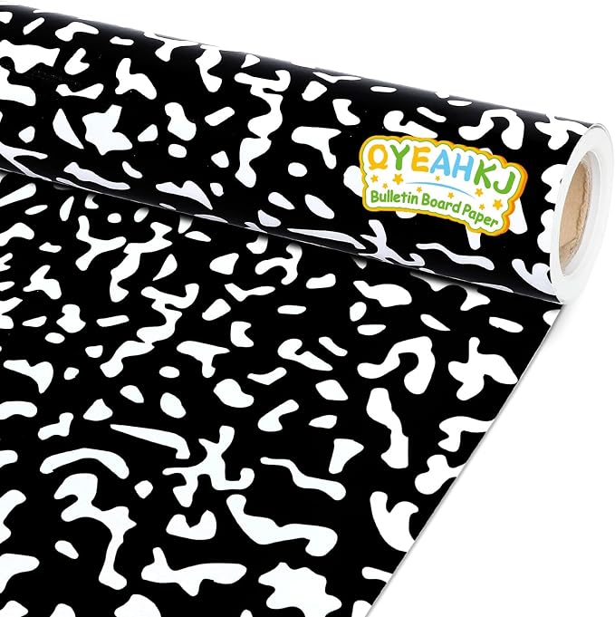 Qyeahkj Composition Bulletin Board Paper Roll Black Dot Bulletin Board
