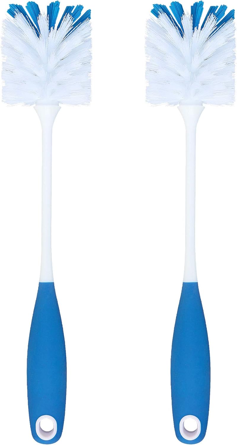 PHYEX 2 Pack Long Handle Bottle Scrubbing Brushes, Water Bottle Cleaner for Washing Glasswares, Wine Decanter, Hydro Flask Tumbler, Sinks, Food Jars