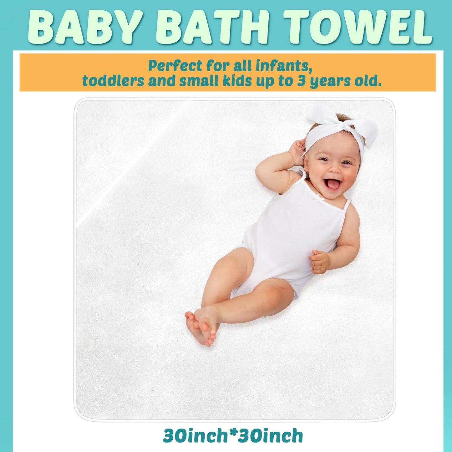 Chumia 6 Pack Baby Bath Towel Coral Fleece Soft Absorbent Newborn Hooded Towel for Kid 30 x 30 Inch Toddler Bath Blanket for Babies Infant Shower Gift(Gray/Beige/Blue)