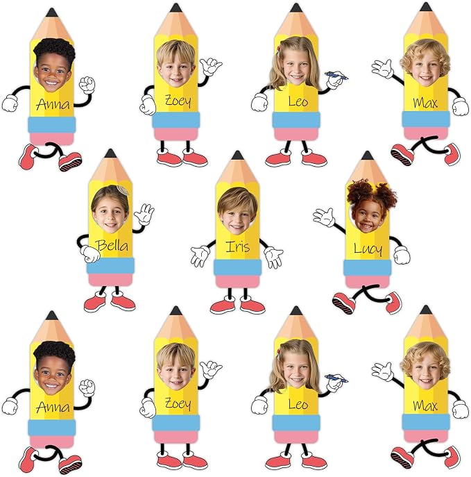60Pcs Pencil Photo Paper Cutouts Pencils Bulletin Board Decor Pencil DIY Photo